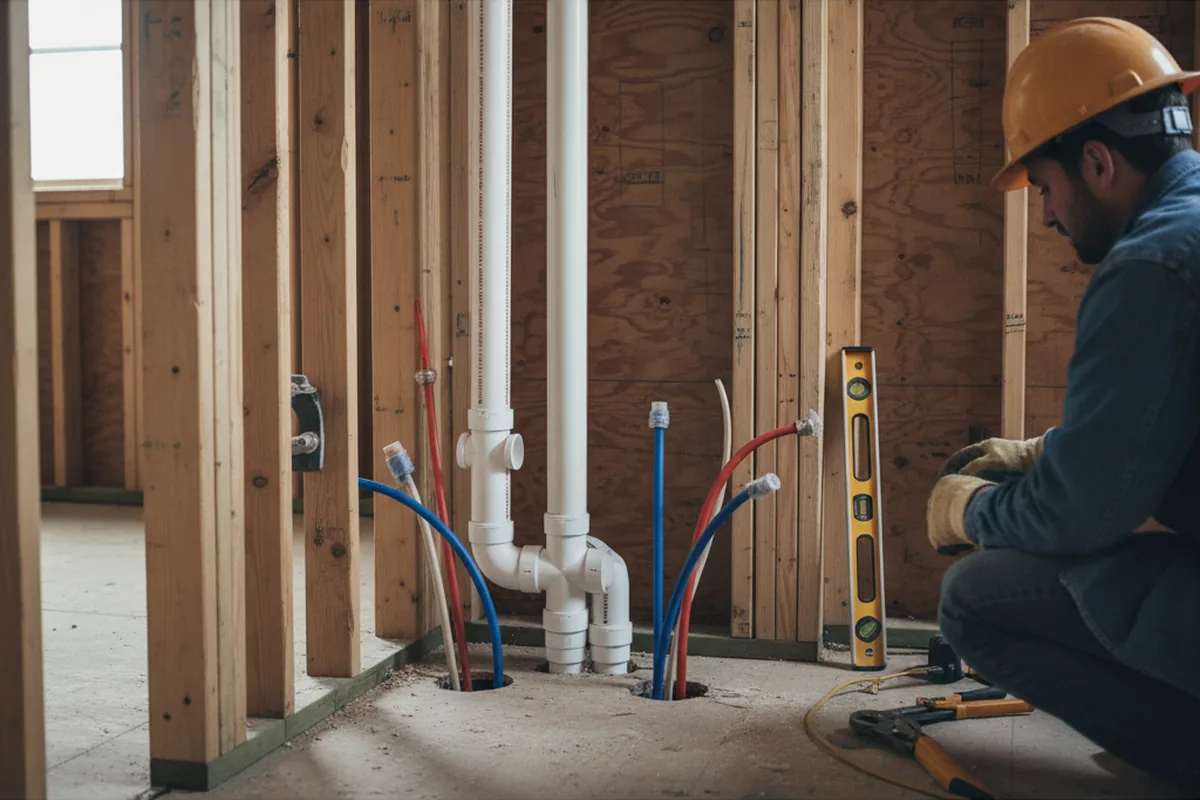 Drain and supply rough-in during Garbage Disposal Repair in Valmeyer